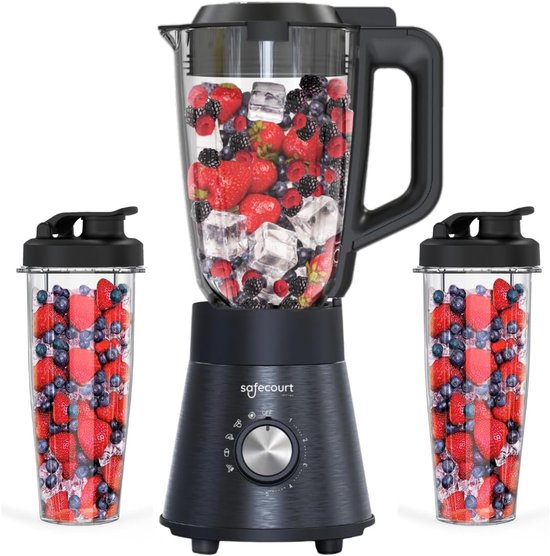 Keuken Blender - Smoothie Maker - Gezond Mixen - 5 Programma's - 1.5L - Zwart