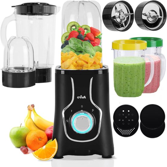 Keuken Blender - Smoothie Maker - Gezonde Dranken Maken - Krachtige 400W Motor - 1000ML Kan - Zwart