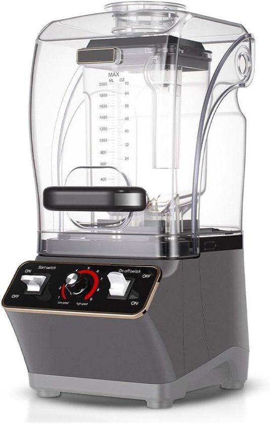Keuken Blender - Smoothie Maker - Snel Ingrediënten Mixen - Krachtige Motor - 2 Liter - Wit van Merkloos