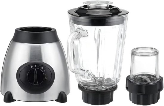 Keuken Mixer - Voedselprocessor Kruiden - Snel Ingrediënten Mixen - Continue Toevoeging Deksel - 1.5 Liter Inhoud - Zwart