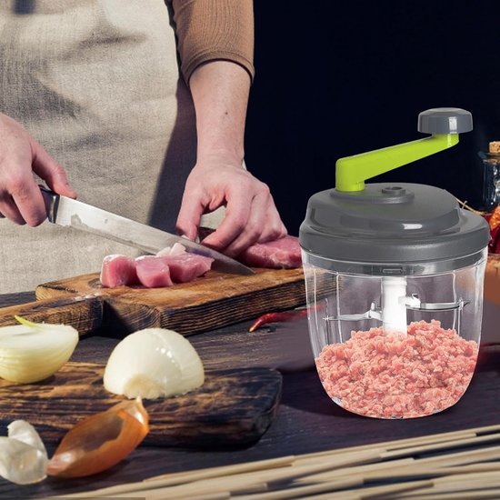 Keuken Snijmachine - Groentehakker Handmatig - Snel Ingrediënten Snijden - Compact Lichtgewicht Ontwerp - 17.5 x 14.3 x 13.6 cm
