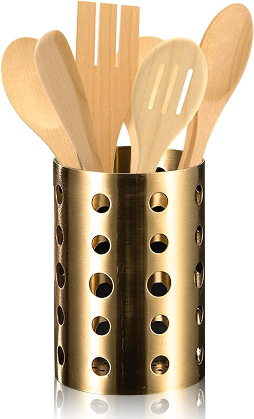 Keukenaccessoire Organiser met Afvoergaten voor Bestek, Lepels en Gabels - 3.9x5.9 inch, Ideaal voor Aanrecht en Kookgerei van Merkloos