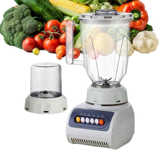 Keukenblender - Draagbare Juicer - Snel Smoothies Maken - Dubbele Beker Lekdicht - Compact Formaat - Wit van Merkloos