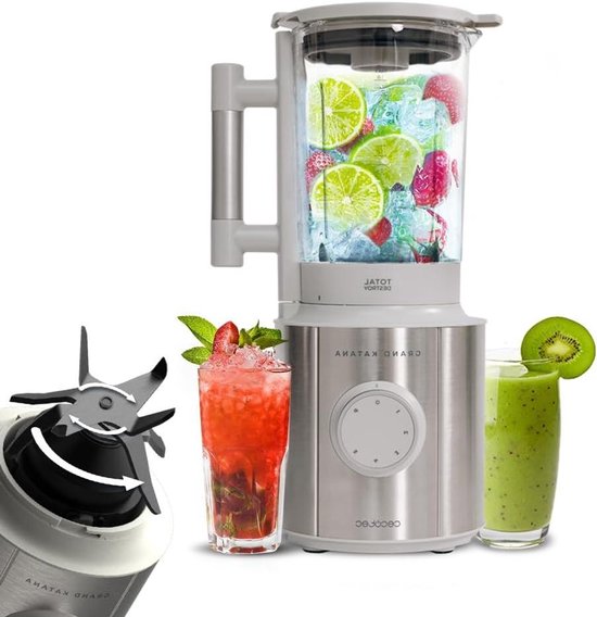 Keukenblender - Smoothie Blender - Ingrediënten Vermalen - 8 Titanium Gecoate Messen - 1.8 L - Wit