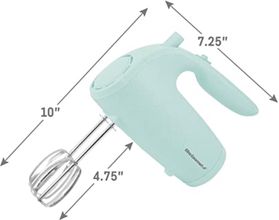 Keukenhandmixer met 5 Versnellingen en Ruime Roestvrijstalen Tubes - Mintgroen van Merkloos