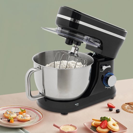 Keukenmachine - 1000 W Vermogen - 4,5 Liter Mengkom - Elektrisch - Inclusief Deeghaak En Garde - Voor Brood En Cake - Gezinsgebruik