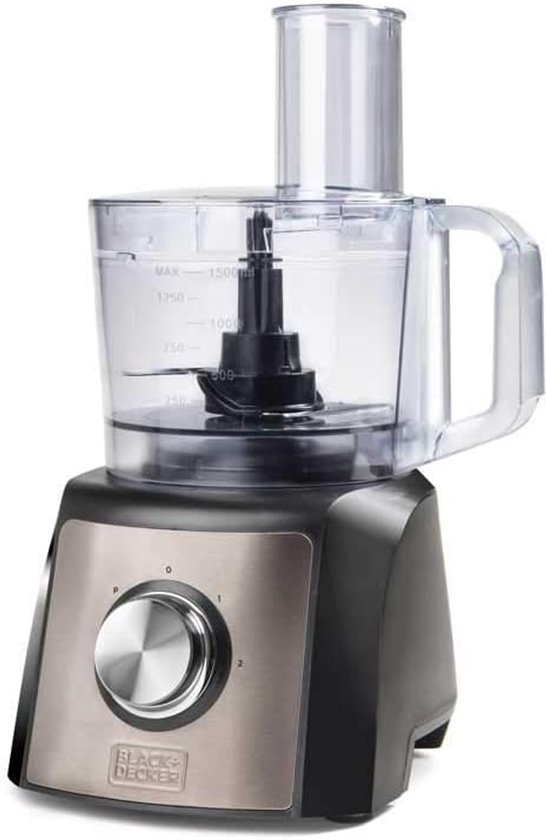 Keukenmachine 1200 W met 1,5 L karaf, 8 accessoires en roestvrijstalen afwerking van Merkloos