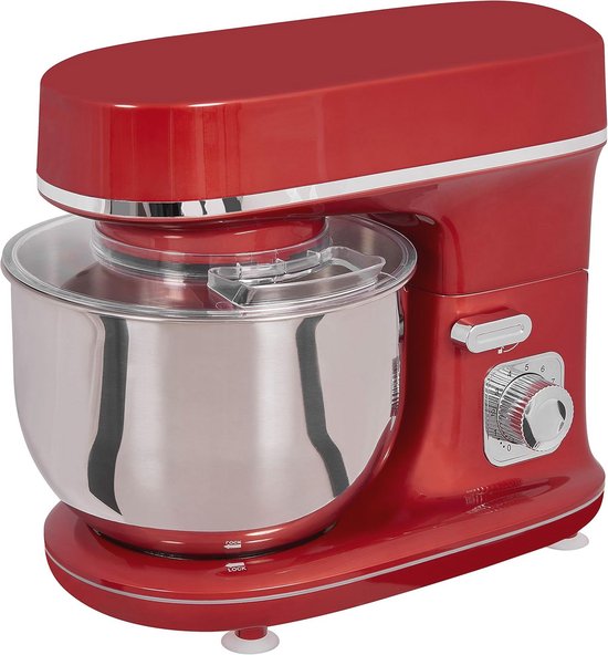 Keukenmachine 1200 Watt met 10 standen en 5 liter kom - Rood van Merkloos