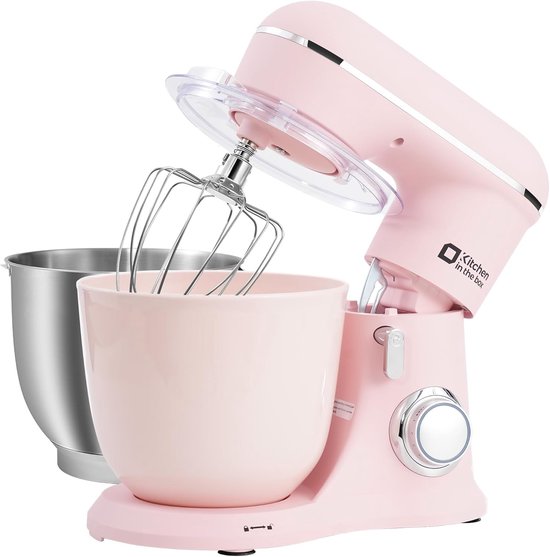 Keukenmachine 1300W - Staande Mixer - 10 Snelheden - Dubbele Mengkom 4,5L + 5L - Roze