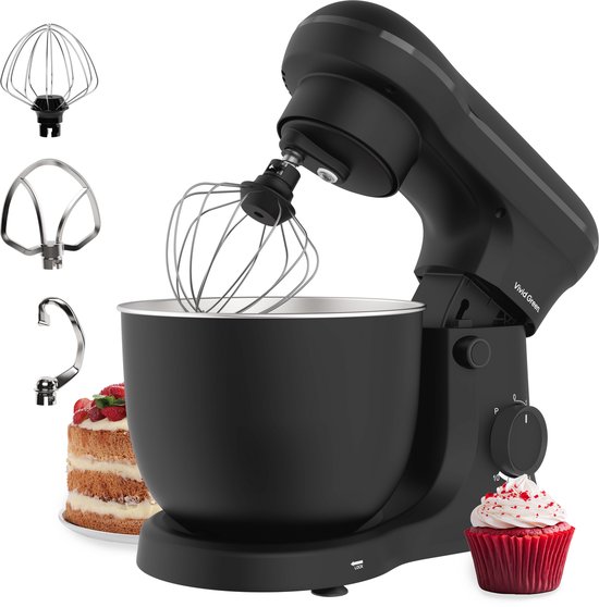 Keukenmachine - 1500W - Keukenrobot - Keukenmixer - Mixer met Mengkom - 5L - Matzwart - Vivid Green van Merkloos