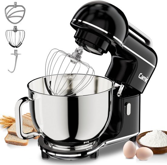 Keukenmachine 2000 W - 7 Liter Mengkom - Kunststof - Zwart - Keukenmixer - Voor Brood En Taart