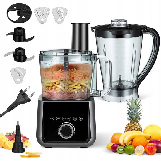 Keukenmachine 2.5L - Professionele Foodprocessor met Mengkom - 1000W Motor - EU Stekker - Voor Soepen, Sausen en Deeg van Merkloos