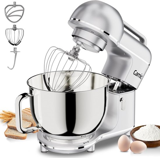 Keukenmachine 3-in-1 - Bakmachine Deegmixer - Brood Bakken - Grote Kom Capaciteit - 7 Liter Kom - Zilver van Merkloos