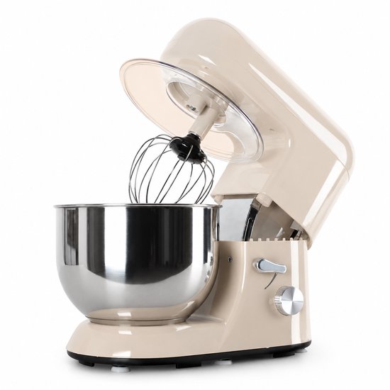 Keukenmachine 5L met Kneedhaak en Garde - Krachtige Mixer - 6 Snelheden - RVS Kom - 1800W