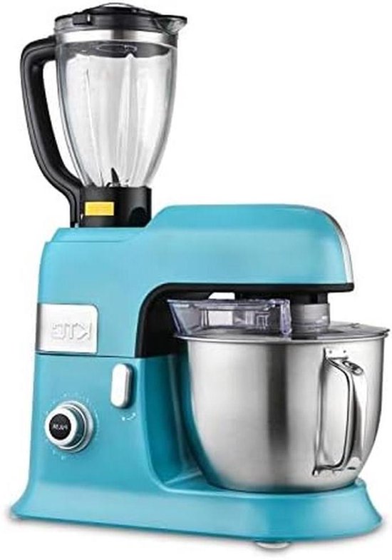 Keukenmachine 6.5L - Kneedmachine Mixer - Bakken en Koken - 1300W Krachtig Vermogen - 10 Snelheden - Blauw van Merkloos