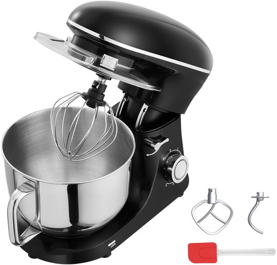 Keukenmachine, 8,3 QT Deegmixer, 1400 W, 6+P Snelheden, Keukenmachine met Kantelbare Kop en Roestvrijstalen Kom, Deeghaak, Garde, Platte Klopper, Schraper van Acekool