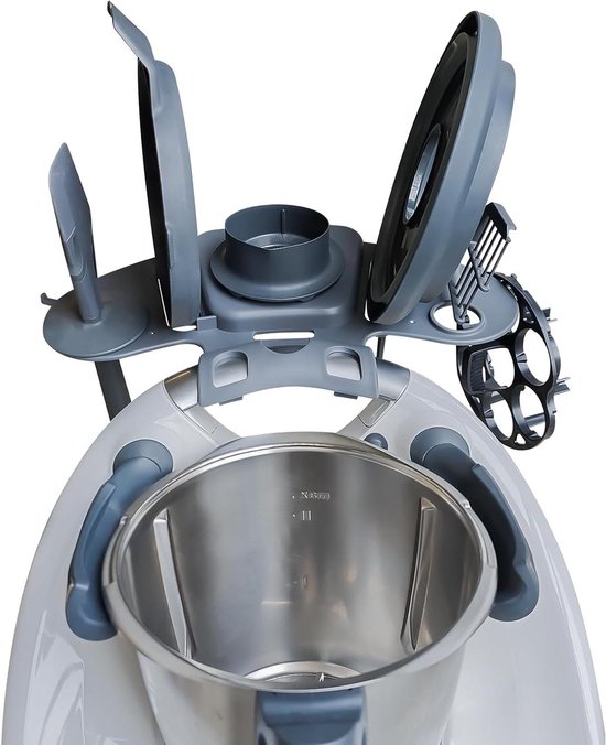 Keukenmachine Accessoirehouder - Keukenapparaat Organizer - Keuken Netjes Houden - Ruimte voor 9 Delen - 34x20x4 cm - Zwart van Merkloos