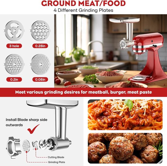 Keukenmachine Accessoires - Vleesmolen Snijmachine - Verse Worst Maken - Meerdere Functies - 40 x 22 x 11 cm van Merkloos