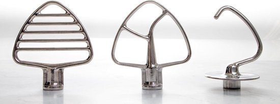 Keukenmachine Accessoireset - Mixer Onderdelen - Bakken en Koken - Roestvrij Staal - 3 Delig - Zilver