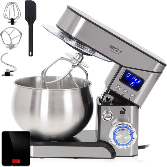 Keukenmachine - Bakmachine Mixer - Zwaar Deeg Kneden - Planetaire Beweging - 5 Liter Kom - Wit van Merkloos
