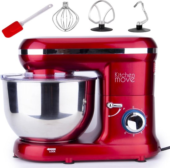 Keukenmachine - Bakrobot - Deeg Kneden - Krachtig Planeetmengsysteem - 5.5 Liter Kom - Rood