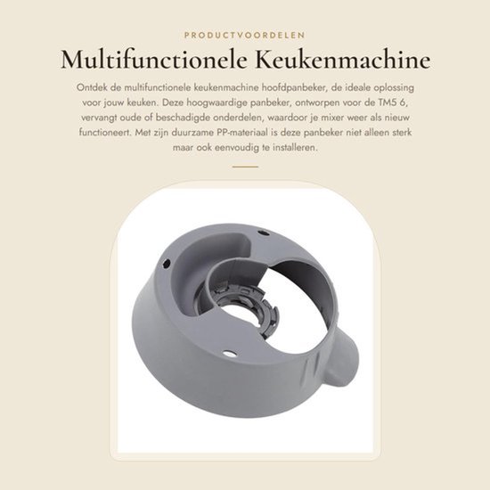 Keukenmachine Basis - Vervangt oude onderdelen - PP-materiaal - Duurzaam - Vaatwasmachinebestendig - Geschikt voor Thermomix TM5 6 - Mixbeker