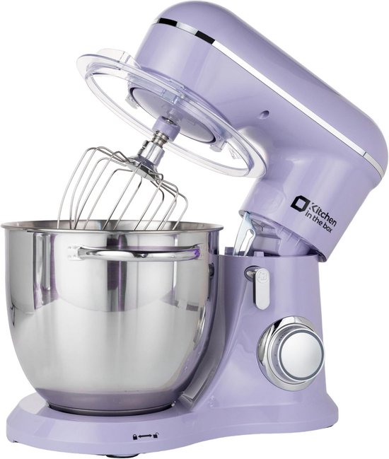 Keukenmachine - Deegmachine Mixer - Thuisbakken - 1300 Watt Motor - 6 Liter Kom - Paars