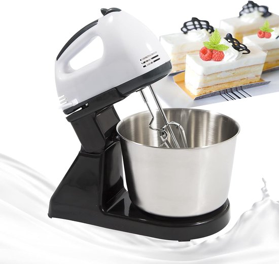 Keukenmachine Deegmixer - Roerapparaat Elektrisch - Bakken en Koken - 7 Snelheden Kantelkop - 1.7 Liter Kom - Zwart