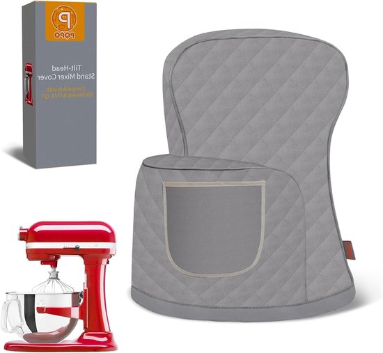 Keukenmachine Deksel - Beschermhoes Mixer - Keukenmachine Beschermen - Waterdicht Nylon Materiaal - 6-8 Quart - Grijs