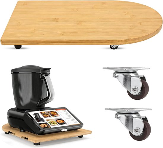 Keukenmachine Glijplank - Apparaat Rolplank - Moeiteloos Verplaatsen - Beschermt Weegschaal - 41x30cm - Houtkleur