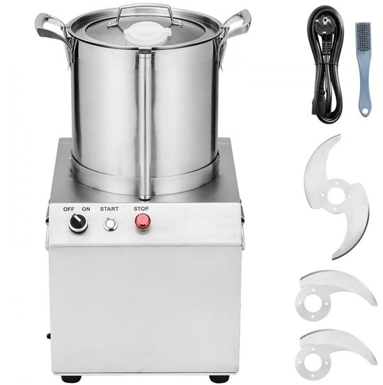 Keukenmachine Groentehakker - Voedselverwerker - 10 L Capaciteit - RVS Voedselveilig - Met 2 Extra S-vormige Messen - Voor Groenten, Fruit, Granen, Noten van Merkloos