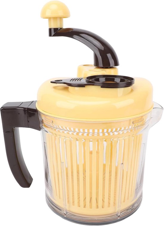 Keukenmachine Handmatig - Groentehakker Vleesmolen - Maaltijden Bereiden - Met Mand en Garde - 2500 ml - Grijs