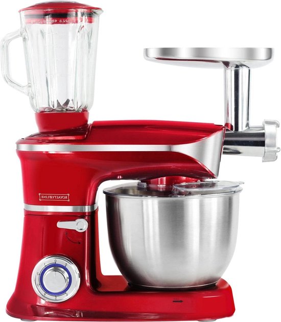 Keukenmachine - Huishoudapparaat - Bakken en koken - Krachtige 1900 Watt motor - 6 Liter kom - Rood