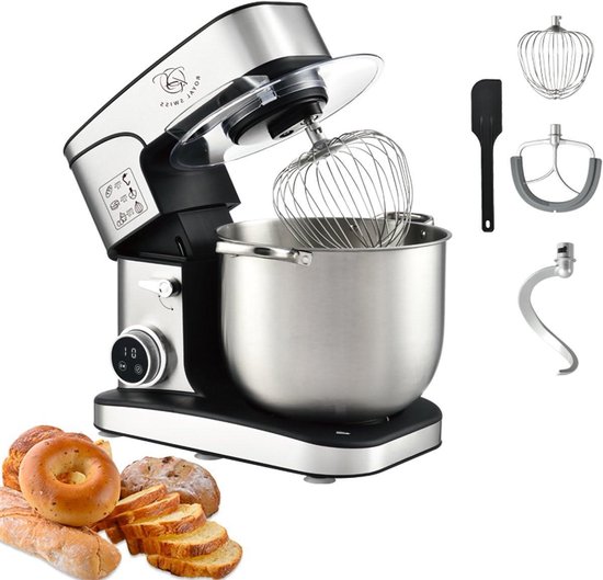 Keukenmachine - Keukenrobot - Bakken en Koken - 3-in-1 Functionaliteit - 12 Liter Kom - Zilver