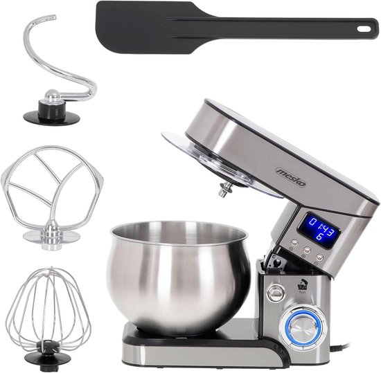 Keukenmachine - Kneedmachine Mixer - Bakken Thuis - Planetaire Beweging Timer - 5 Liter Capaciteit - Roestvrij Staal