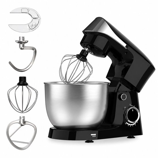 Keukenmachine – Mengkom 5 liter – 10 snelheden – Kantelkop – Zwart