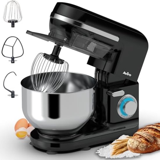 Keukenmachine met 5 liter kom - 1000W - Zwart - Inclusief accessoires van Merkloos