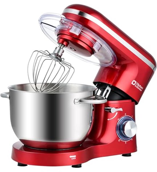 Keukenmachine met 6,2 L Capaciteit en 1400W Vermogen – Staande Mixer met Planetaire Mengtechniek van Merkloos