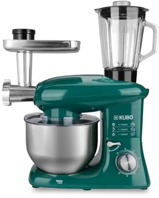 Keukenmachine met 7 accessoires voor veelzijdig koken - Groen - 6 Liter van Merkloos