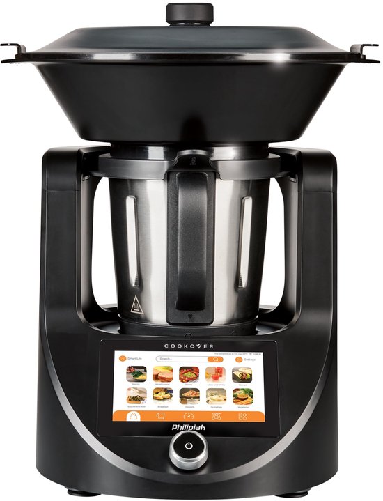 keukenmachine met kookfunctie, universele keukenmachine met wifi en weegschaal, multifunctionele keukenrobot voor het koken, lcd-display met touch-toetsen