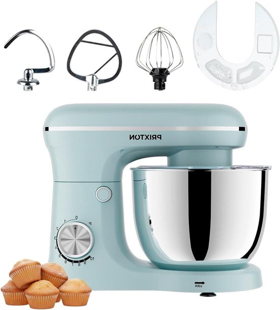 Keukenmachine - Mixer Bakken - Deeg Kneden - 1500 Watt Motor - 5 Liter Kom - Blauw van Merkloos