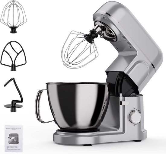 Keukenmachine - Mixer - Bakken en Koken - 10 Snelheden - 5 Liter - Zilver