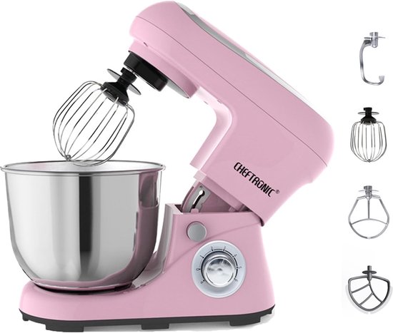 Keukenmachine - Mixer - Bakken en Koken - 6 Snelheden - 5L Kom - Beige