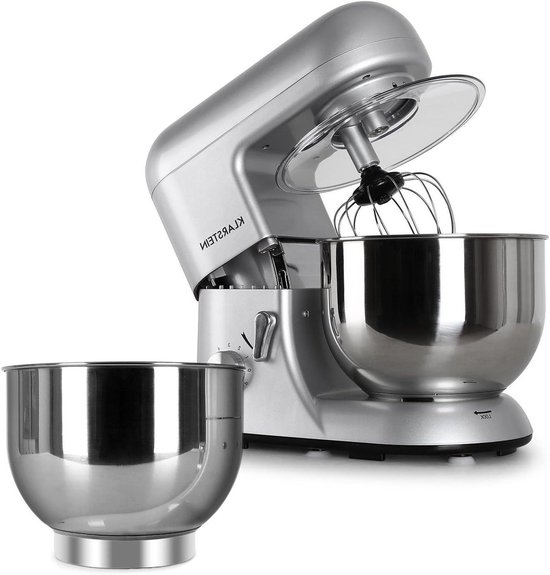 Keukenmachine - Mixer - Bakken en koken - Planetair mengsysteem - 5.2 liter - Zilver