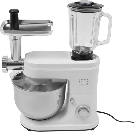 Keukenmachine Mixer - Blender Sapper - Bakken en Mixen - Krachtige 1500W Motor - 6L Kom Capaciteit - Wit