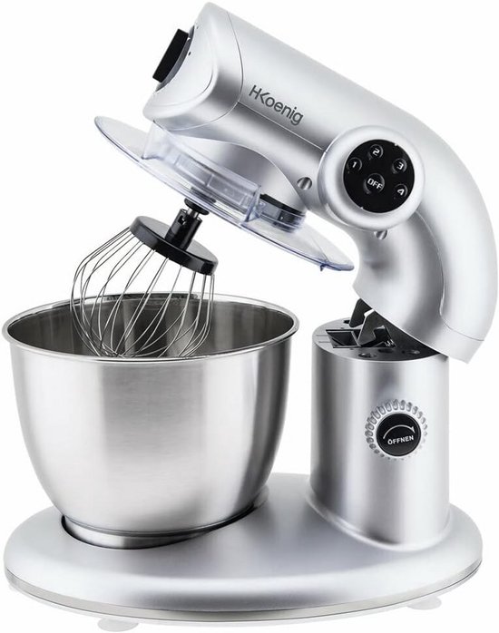 Keukenmachine - Mixer Deeg - Bakken En Koken - Krachtige 1000W Motor - 5.5 Liter Kom - Grijs