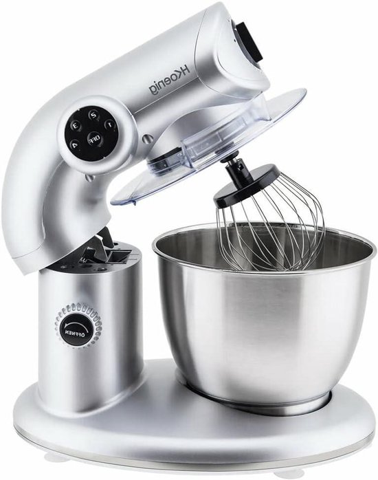 Keukenmachine - Mixer Deegmachine - Bakken en Koken - Krachtige 1000W Motor - 5.5 Liter Kom - Grijs