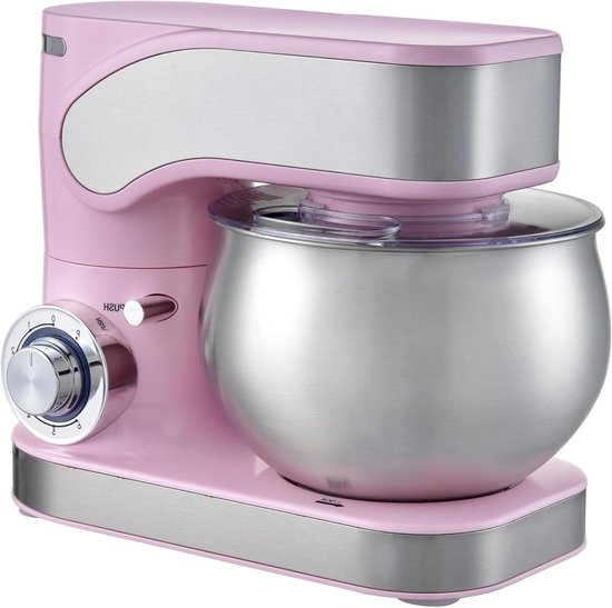 Keukenmachine - Mixer Deegmachine - Bakken en Koken - Krachtige 1600 Watt Motor - 65 Liter Kom - Roze