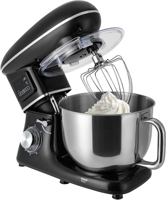 Keukenmachine - Mixer Deegmachine - Brood Koekjes Cakes - LCD Display 6 Snelheden - 6.5 Liter - Zwart