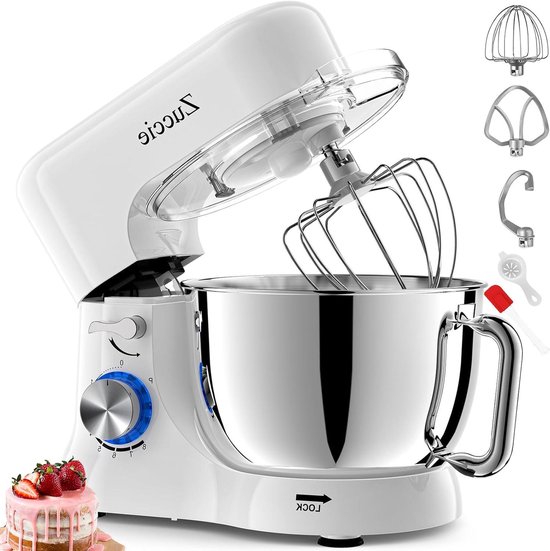 Keukenmachine - Mixer Deegmaker - Bakken en Koken - Krachtige 1000W Motor - 5.2 Liter Kom - Wit